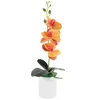 Dekorativa blommor Simulerad Potted Flower Fake Fake Faux Orchid Bonsai Desktop Artificial Realistic