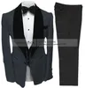 Garnitury męskie Jacquard Men Formal Blazer Vest Pants Prom 3 sztuki Velvet Shawl Lapel Zużycie