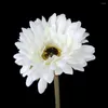 Decorative Flowers 5pcs Artificial Gerbera Daisy Flower For Wedding Home Decoration (White)