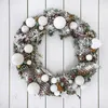 Decoratieve bloemenkransen Witte slinger Rieten rond ontwerp Kerstboom Rotan Kransornament Wijnstokring Decoratie Thuisfeest Hangende bloemknutsels 231023