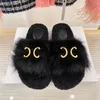 Designer Bont Slides Dames Wol Slides Huid Chypre r Harige Sandalen Winter Warm Fuzzy Slipper Schoenen