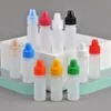 Colorful PE Dropper Bottles 3ml 5ml 10ml 15ml 20ml 30ml 50ml Needle Tips with Color Childproof Cap Sharp Dropper Tip Plastic Eliquid Bo Rigs