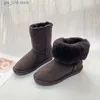 Botas 2023 Botas de nieve de cuero de cuero genuino Mujeres Botas de Australia de calidad superior Botas de invierno para mujeres Zapatos cálidos Envío gratis T231023