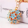 Keychains Lanyards Korean Creative Daisy Flower Key Chain Womens Bag Accessories Metal Pendant Three-Nsional Hollow Five Leaf Chains Dhdky