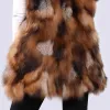 Autumn Winter Women Genuine Real Fox Fur Vest Fashion Soft Warm Casual Jacket Lady Long Style Gilet Outerwear Custom Any