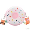 Handväskor Söt tecknad Donut Girls Crossbody Bag Silica Design Barn Små runda axlar Kids Mini Coin Purse Handväskor