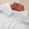 Bow Ties Japanese Women Girls Lolita Doll Ruffles Fake Collar Shoulder Wrap Detachable Mesh Embroidery Floral Lace Shawl Cape Half