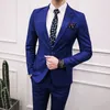 Erkekler (ceket pantolonu) 2023 moda butik düz renk resmi takım elbise damat gelinlik erkek rahat iş
