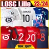 23 24 Losc Lille 축구 유니폼 Ben Arfa David Fonte Burak Bamba Yazici 올림픽 트로피 T.Weah L.ARAUJO R.Sanches 2023 2024 남성 어린이 키트 풀 세트 Maillots Football