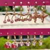 Dangle Oorbellen 6 paar/set Gouden Engel Roze Kristallen Hart Set Voor Vrouwen Zoete Kers Yin Yang Bloem Drop Boho Sieraden