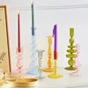 Candle Holders Decorative Colorful Glass Flower Vase for Home Decoration Wedding Centerpieces Candlestick Gift 231023