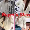 Womens Sweaters Rimocy Elegant Knitted White Jacket Women Round Neck Autumn Winter Fuzzy Cardigan Woman Long Sleeve Sweater 231023