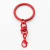 Porte-clés 10pcs 30mm couleur bonbon porte-clés 68mm de long fermoirs de homard crochet avec boucle rotative pour bijoux de bricolage faisant le connecteur de chaîne