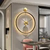 Wandklokken Vintage Spanje Grote Wijzers Moderne Stille Horloges LED Licht Badkamer Goud Ronde Duvar Saati Home Decor YX50WC