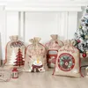 Christmas Decorations 4 PCS Santa Sacks Drawstring Gift Wrap Bags 27 X 20 Inch Large Storage Personalized Reusable Wholesale XB