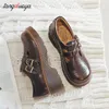 Chaussures habillées Marque chaussures pour femmes fond épais japonais Mary Jane chaussures femmes mignonnes grosse tête jk petites chaussures en cuir 231023