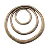 Breloques 4 pièces 49x51mm, pendentif cercles à 3 couches pour la fabrication de bijoux, accessoires plaqués argent Bronze Antique