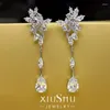 Kolczyki na stadninach Xiushu importowane wysokie węglowe diament 925 Pure Silver Ear Studs 2023 modne i zaawansowane zmysł