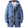 Parkas pour hommes Arrivée Style coréen hommes blanc canard vers le bas veste d'hiver couples solide qualité mi-longue manteau chaud à capuche pardessus mâle 69 231023