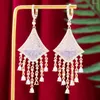 Dangle Earrings Siscathy Luxury Geometry Pendant Tassel Drop Women Fashion Cubic Zirconia Prom Party Arabic Jewelry Accessories