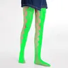Women Socks Halloween Stockings Glow In The Dark Sheer Fishnet Tights High Waist Pantyhose Knee