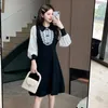 الفساتين غير الرسمية Anese streetwearmaxi es للنساء RSVPPAP المتجر 2023 الإجتماعي على الطراز الغربي العالي غرز خياطة الحياكة طويلة s