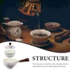 Yemek takımı setleri seramik yan kol sürahi mini çaydanlık Çince dağıtıcı set çay eşyası ahşap dönen su ısıtıcısı hassas ofis döndürülebilir ev