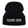 Beanie/Kafatası Kapakları Anarşi Nakış Patch Reaper Crew Visor Samcro Man Beyzbol Kapağı Punk Siyah Motosiklet Kapakları YQ231023