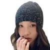 Berets Outdoor Sequin Knitted Beanies Hats Women Men Winter Warm Skullies Caps Windproof Famela Cover Head Cold Ear Hat Bonnet