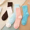 Women Socks Ladies Girls Warm Knee Autumn Winter Soild Coral Fleece Thick Home Stockings Tights With Mesh