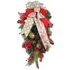 ديكورات عيد الميلاد الزهور من الزهور الحلوى الاصطناعية باب الحائط معلقة أكاليل راتان المنزل الديكور سنة
