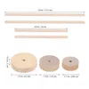 Storage Bottles 1 Set Wooden Wheel And Stick Kit Unfinished Wheels Blank Craft Accessories