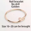 14k guldpläterade armband armband i rostfritt stål Bangle nagelarmband