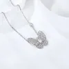 Suivre nuage papillon collier pendentif 18K or blanc plaqué 925 argent Sterling pour les femmes bijoux de fête de mariage 231020