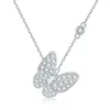 Suivre nuage papillon collier pendentif 18K or blanc plaqué 925 argent Sterling pour les femmes bijoux de fête de mariage 231020