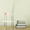 Vases Desktop Clear Glass Vase Sturdy Simple And Flexible White Acrylic High Quality Easy To Assemble