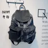 Women Backpacks Student Fashion Denim Retro Women's Backpack Drawstring Flap Backpack Bag with Hanging Accessories