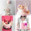 Herramientas para pasteles 50.o adorno de diamantes de imitación 50 decoración para velas de cumpleaños o aniversario de boda