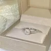 Pierścienie klastra 925 Srebrny szterling 1,5 s Diamentowy pierścień żeńska drobne obrączki ślubne Anilos de zaręczynowe pochodzenie