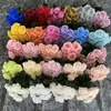 Dekorativa blommor D9cm 10 huvuden Rose Bouquet Wedding Home Decoration Artificial Pography Props Purple Black