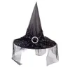 Feesthoeden 2023 Volwassen Halloween Heksenhoed Mesh Polyester Sombrero De Bruja Liquidacin 231023