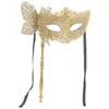 Party-Dekoration, römisches Kostüm mit Stock-Kostüm-Maske, tanzende goldene Augenklappen für Frauen