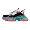 Nya designerskor Balencaigasies Triple S män Kvinnor Plattform Sneakers Clear Sole Black White Grey Red Pink Blue Royal Neon Green Mens Trainers Tennis Casual Shoes