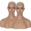 USA Warehouse Free Ship 2st/Lot Female Mannequins Head Long Neck Model Head Hair Displayer för Wig Hat Scarf utan smink