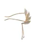 Hair Clips Retro Pearl Gem Leaves Tassel Hairpin Fashion Elegant Sweet Japanese And Korean Golden Accessories Female