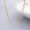 Hot Sale 10k Solid Gold Chain 10 Karat Gold Paper Clip Chain Halsband Verklig guldkedja