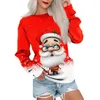 Vrouwen Hoodies Vrouwen Tops Cartoon Kerst Print Mode T-shirts Lange Mouw Herfst Winter Straat Hip Hop Truien Ronde Hals Tees