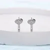 Hoopörhängen Kofsac Söt charm dubbelskal för kvinnor mode 925 Sterling Silver smycken Zirkonfläkt sektor örhänge