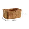 Servis uppsättningar Dekorativ korg Desktop Storage Organizer Seagrass Woven Toy Case Baskets For Home