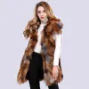 Autumn Winter Women Genuine Real Fox Fur Vest Fashion Soft Warm Casual Jacket Lady Long Style Gilet Outerwear Custom Any